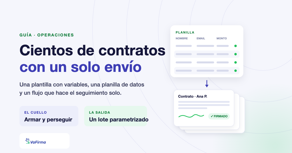 De una planilla de datos a un lote de contratos enviados a firmar con un solo envío