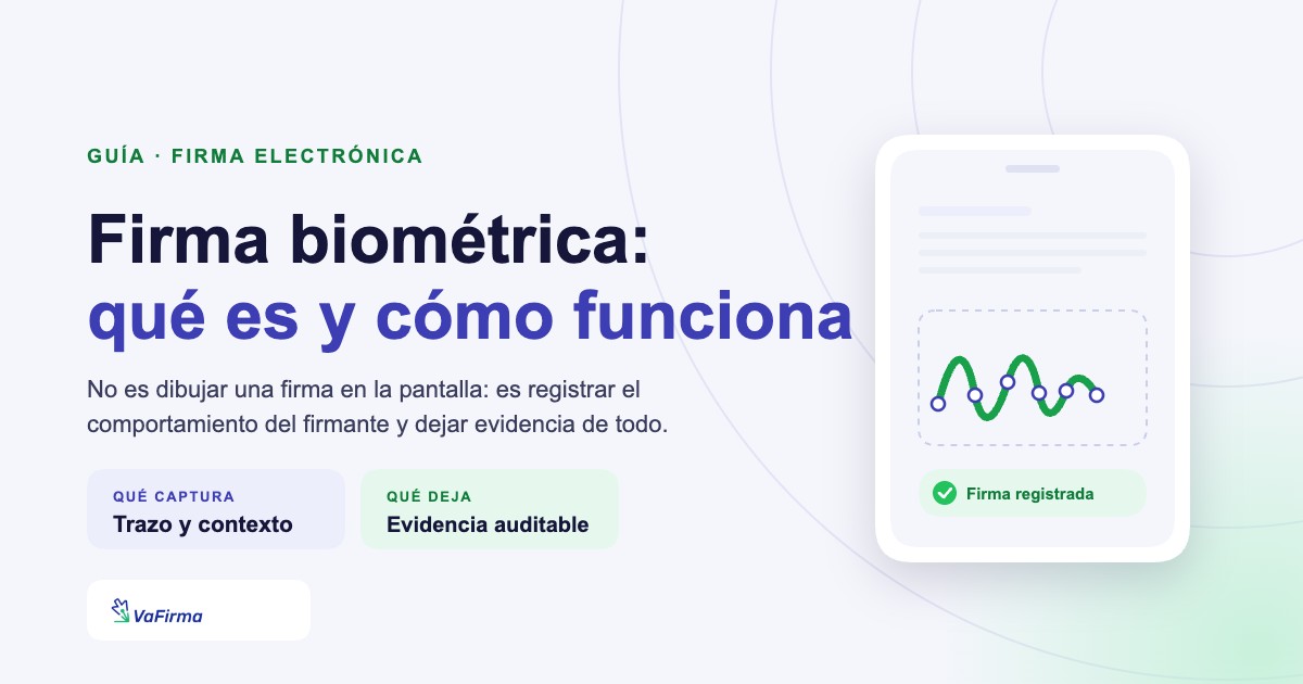 Firma biométrica hecha en la pantalla de un celular, con los puntos de captura de datos sobre el trazo