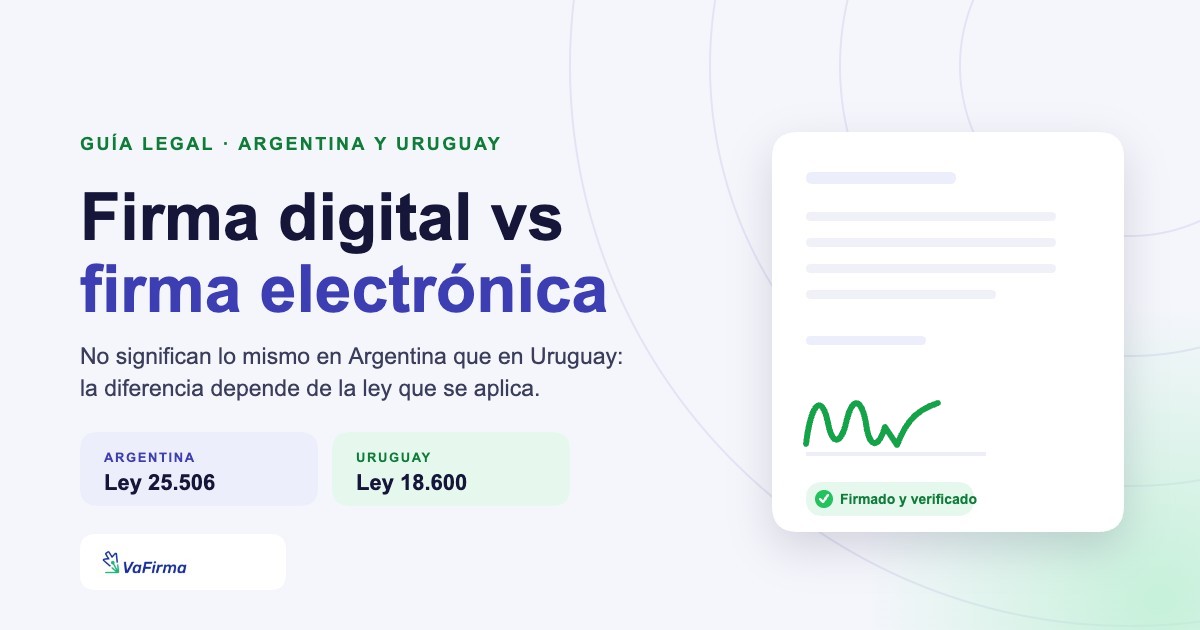 Firma digital vs firma electrónica: la Ley 25.506 de Argentina y la Ley 18.600 de Uruguay usan términos distintos para el mismo problema