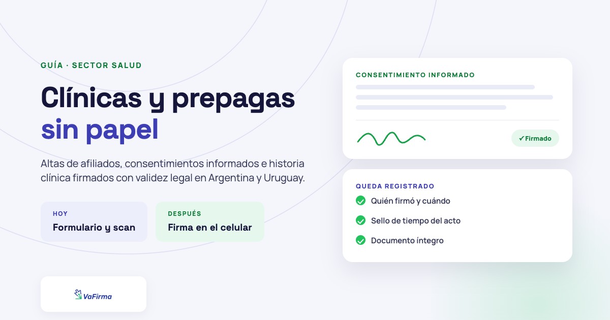 Consentimiento informado firmado electrónicamente con la evidencia del acto de firma registrada