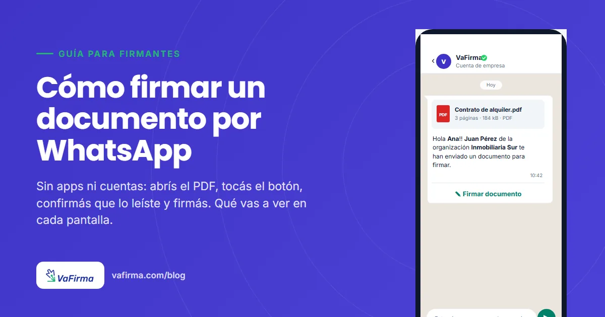 Cómo firmar un documento por WhatsApp: guía para firmantes